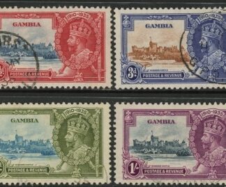 1935 Gambia SG.143-6  KGV Silver Jubilee Set of 4 values Used