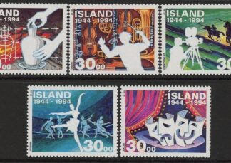 1994 Iceland SG.823-7 Independence of Art & Culture Set of 5 values U/M (MNH)