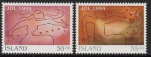 1994 Iceland SG.831-2 Christmas Set of 2 values U/M (MNH)