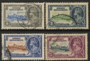 1935 Straits Settlements SG.256-9 KGV Silver Jubilee set of 4 values  Used