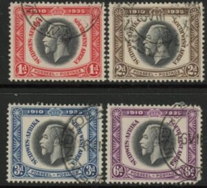 1935  South West Africa SG88-91 KGV Silver Jubilee Set of 4 values Used