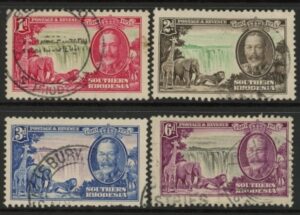 1935  Southern Rhodesia SG.31-4  KGV Silver Jubilee Set of 4 values Used