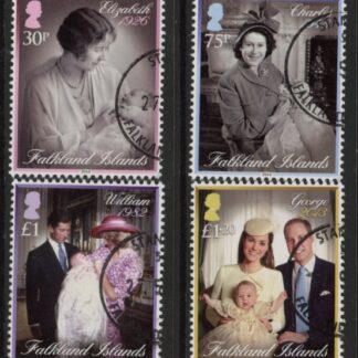 2014 Falkland Islands SG.1292-5 Christening of Prince George set 4 values. used (CTO)
