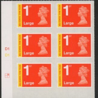 U3050 1st Large 'Signed For'  Cyld D1 x 3 M16L  grid  R1 C2  DLR U/M (MNH)