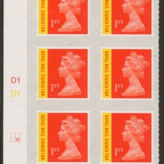 U3049 1st orange & yellow RM signed for. M15L  Cylinder D1x3 grid R2 C2    DLR  U/M (MNH)
