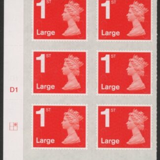 U3002  1st Large. vermilion  M16L  cyld. D1  grid position R2  C1    DLR  U/M (MNH)