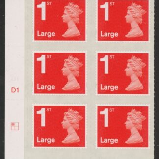 U3002  1st Large. vermilion  MA13  cyld. D1  grid position R1  C1   DLR  U/M (MNH)