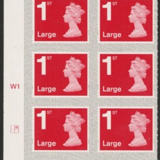U3003  1st Large brt. scarlet.  M19L  cyld. W1  grid position R1  C2 SBP  L/s Walsall  U/M (MNH)