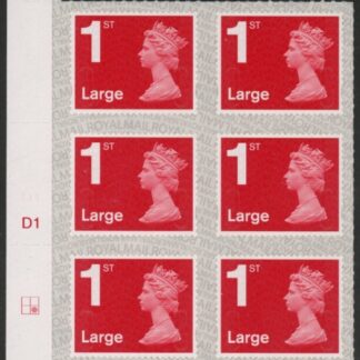 U3003  1st Large brt. scarlet.  M17L  cyld. W1  grid position R2  C2 SBP  L/s Walsall  U/M (MNH)