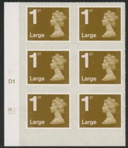 U2978 1st Large. gold (no date code) cyld. D1 grid position R1 C1 DLR U/M (MNH)