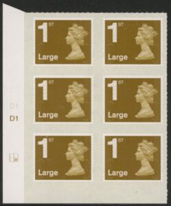 U2978 1st Large. gold (no date code) cyld. D1 grid position R2 C2 DLR U/M (MNH)