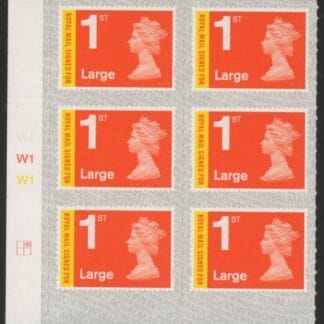 U3050 1st Large 'Signed For'  Cyld W1 x 3 M20L  SBP  L/s  grid  R1 C2  Walsall U/M (MNH)