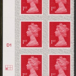 U2998  1st brt scarlet 2B  M17L  SBP  L/s   Cyld. D1  grid position  R2 C1 DLR U/M (MNH)