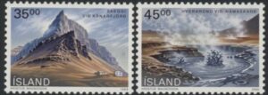 1989 Iceland SG.733-4 Landscapes Set of 2 values U/M (MNH)
