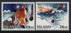 1988 Iceland SG.724-5 Christmas Set of 2 values U/M (MNH)