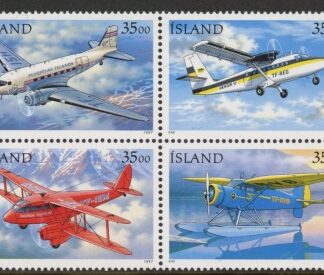 1997 Iceland SG.879-82 (879a) Mail Planes Block of 4 values U/M (MNH)