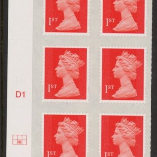 U2997  1st vermilion 2B  M15L   Cyld. D1  grid position  R2 C2  DLR  U/M (MNH)