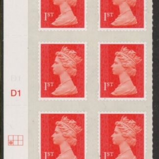 U2997  1st vermilion 2B  M14L   Cyld. D1  grid position  R2 C1  DLR  U/M (MNH)