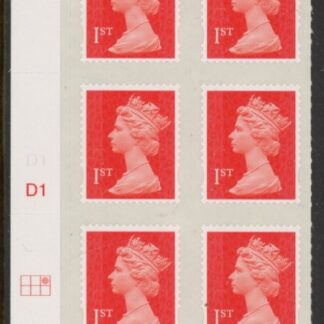 U2997  1st vermilion 2B  M14L   Cyld. D1  grid position  R1 C3  DLR  U/M (MNH)