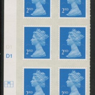 U2995  2nd blue CB  MA12  Cyld. D1  grid position  R1 C2   DLR  U/M (MNH)