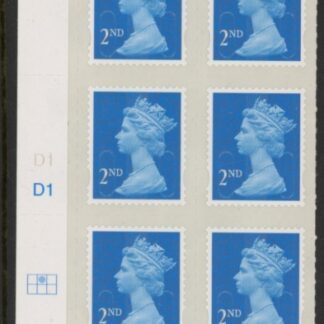 U2995  2nd blue CB  M14L  Cyld. D1  grid position  R1 C2   DLR  U/M (MNH)