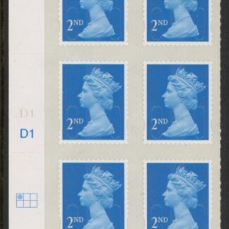 U2995  2nd blue CB  M14L  Cyld. D1  grid position  R1 C1   DLR  U/M (MNH)