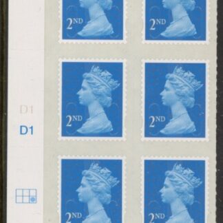 U2995  2nd blue CB  M14L  Cyld. D1  grid position  R2 C3   DLR  U/M (MNH)