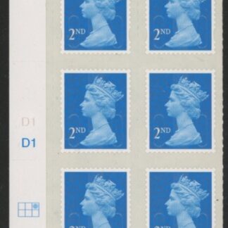 U2995  2nd blue CB  M14L  Cyld. D1  grid position  R1 C3   DLR  U/M (MNH)