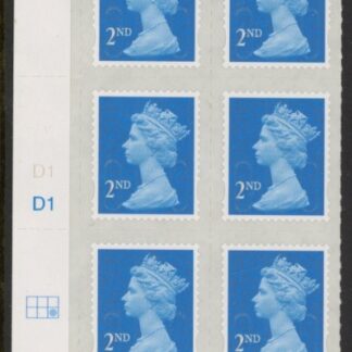 U2995  2nd blue CB  M15L  Cyld. D1  grid position  R2 C3   DLR  U/M (MNH)