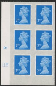 U2995 2nd blue CB M16L Cyld. D1 grid position R1 C3 DLR. U/M (MNH)