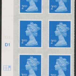 U2995  2nd blue CB  M16L  Cyld. D1     grid position  R1 C3   DLR.  U/M (MNH)