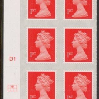 U2997  1st vermilion 2B  M16L   Cyld. D1  grid position  R1 C2  DLR  U/M (MNH)