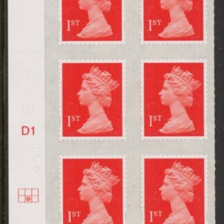 U2997  1st vermilion 2B  M16L   Cyld. D1  grid position  R2 C2  DLR  U/M (MNH)