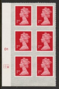 U2998  1st brt scarlet 2B  M17L  SBP s/L   Cyld. D1  grid position  R2 C3  DLR U/M (MNH)