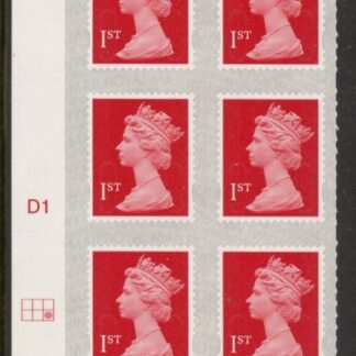 U2998  1st brt scarlet 2B  M17L  SBP s/L   Cyld. D1  grid position  R2 C3  DLR U/M (MNH)