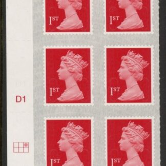 U2998  1st brt scarlet 2B  M17L  SBP s/L   Cyld. D1  grid position  R1 C3   DLR U/M (MNH)