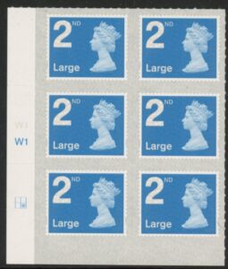 U3000  2nd Large. blue 2B  M18L cyld. W1  grid position R2  C2  SBP  s/L  Walsall  U/M (MNH)