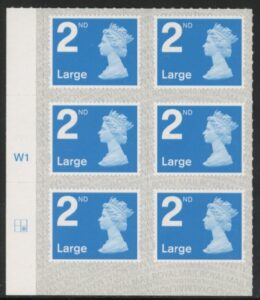 U3000  2nd Large. blue 2B  M19L cyld. W1  grid position R2  C2  SBP  s/L  Walsall  U/M (MNH)