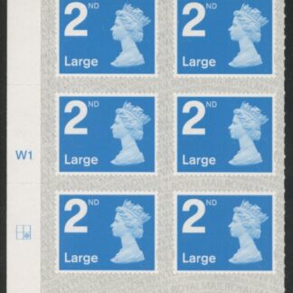 U3000  2nd Large. blue 2B  M19L cyld. W1  grid position R2  C2  SBP  s/L  Walsall  U/M (MNH)