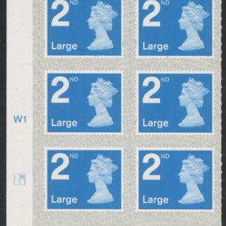 U3000  2nd Large. blue 2B  M19L cyld. W1  grid position R1  C2  SBP  s/L  Walsall  U/M (MNH)