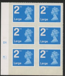 U3000  2nd Large. blue 2B  MA12 cyld. D1  grid position R1  C1  DLR  U/M (MNH)