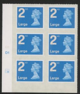 U3000  2nd Large. blue 2B  MA13 cyld. D1  grid position R2  C2  DLR  U/M (MNH)