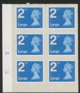 U3000  2nd Large. blue 2B  M14L cyld. D1  grid position  R2  C1  DLR  U/M (MNH)