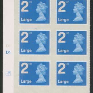 U3000  2nd Large. blue 2B  M14L cyld. D1  grid position  R1  C2  DLR  U/M (MNH)