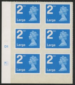 U3000  2nd Large. blue 2B  MA11 cyld. D1  grid position R1 C1  DLR  U/M (MNH)
