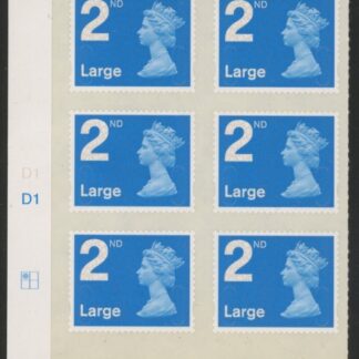 U3000  2nd Large. blue 2B  MA11 cyld. D1  grid position R1 C1  DLR  U/M (MNH)