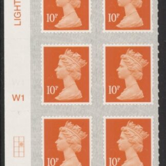 U2923 10p dull orange M18L Cyld W1  grid position R2 C1  SBP  L/s  Walsall U/M (MNH)