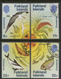 1984 Falkland Islands. SG.492-5  Nature Conservation set 4 values. used (CTO)