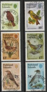 1982  Falkland Islands SG.433-8 Birds of the Pesserine Family  set 6 values. used (CTO)
