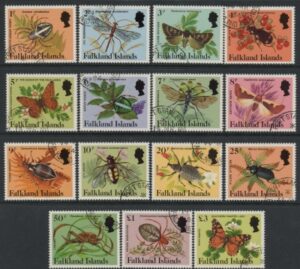 1984 Falkland Islands. SG.469A-83A Insects & Spiders . set 15 values. used (CTO)